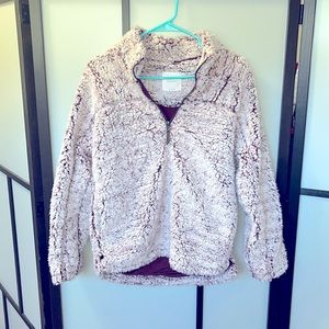 Elodie Womens Sherpa Pullover Women's Size Medium Grey 1/4 Zip Mock Neck Medium